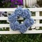 15" Azure Blue Hydrangea Wreath with Grapevine Ring, Floral Home by Artificial Flowers